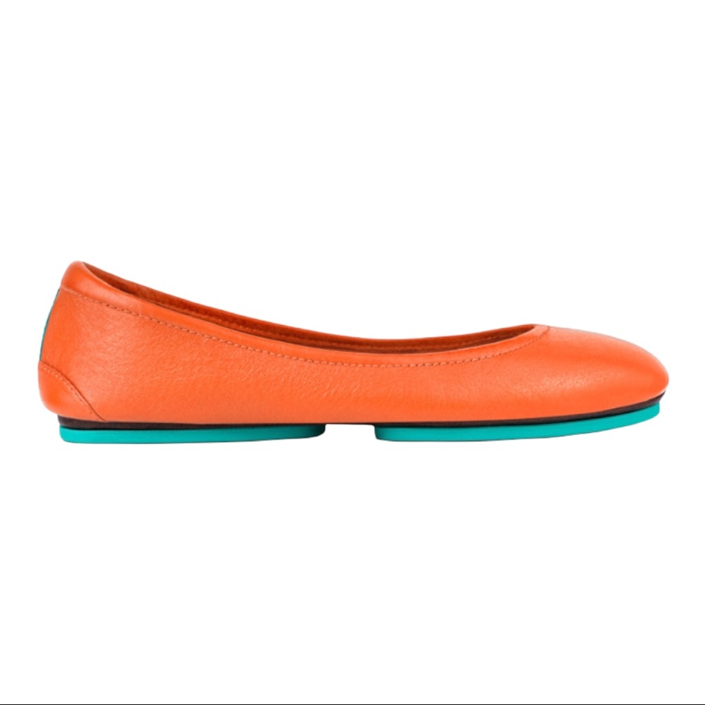 Tieks Tangerine Leather Ballet Flats
